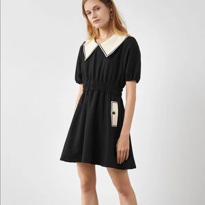 Zoie Black Puff Sleeves Mini Dress